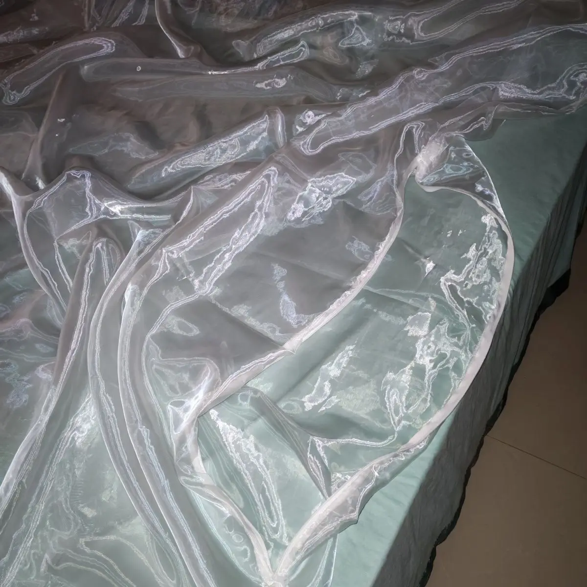 200x230cm Glossy liquid water gauze organza cover with zipper bedspread home bedding