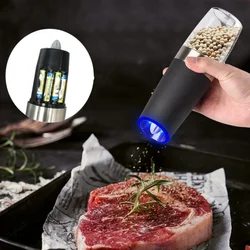 Gravity LED Electric Spice Grinder Electric Fully Automatic Grinder Adjustable Thickness Barbecue Seasoning Tool Pepper Grinder