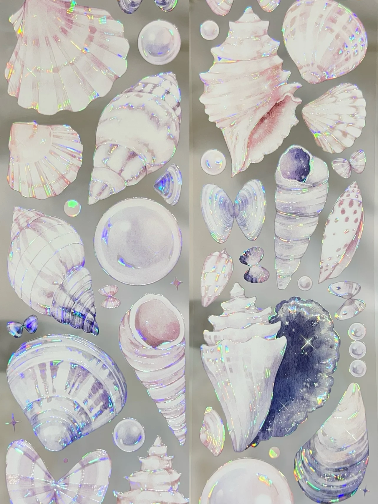 ocean Beautiful Shells Iridescent Pet Washi Tape