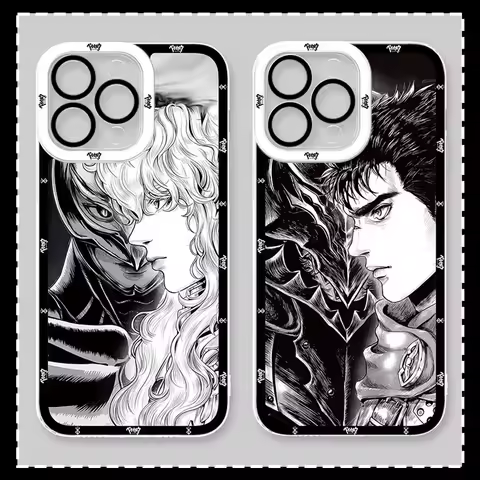 Case For iPhone 16 Pro Max 15 14 Plus 13 12 11 Pro XR XS X 8 7 SE 2020 Berserk Guts Anime Phone Soft Silicone Clear Back Cover