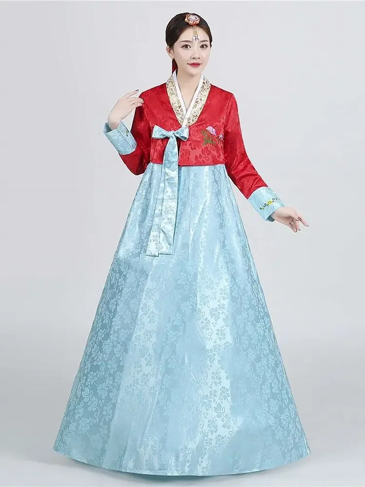 Hanfu فستان الهانبوك الكوري التقليدي الإناث الكورية الشعبية المرحلة ملابس رقص كوريا التقليدية زي ملابس الحفلات