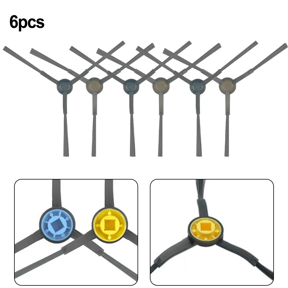 6Pcs Side Brushes For VCR21LDSW Robotic Vacuum Cleaner Spare Replacement Side Brushes Sweeping Parts Floor Cleaning