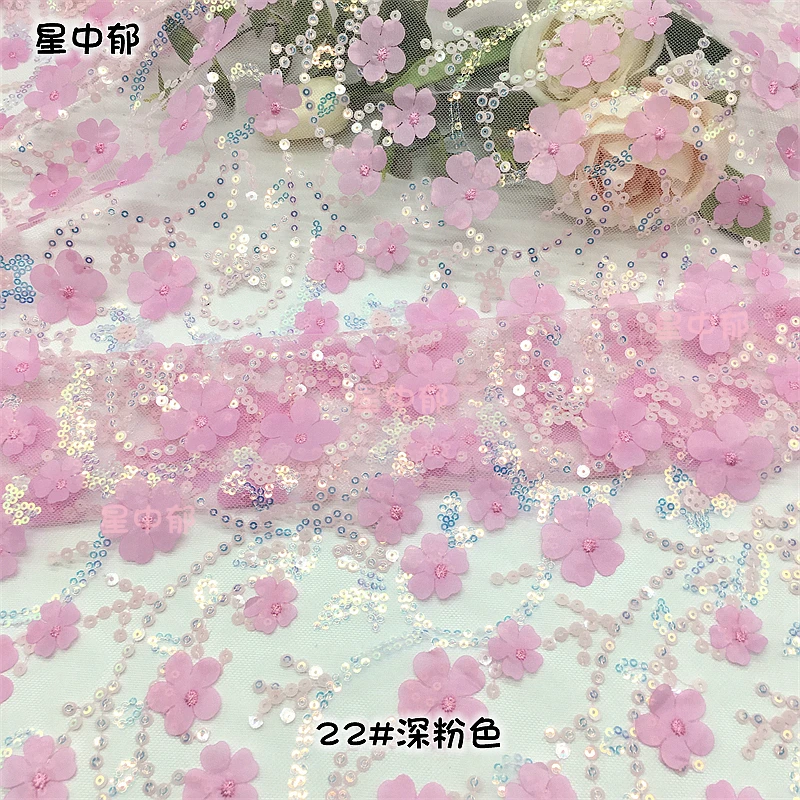 50X130 ซม.สามมิติเลเซอร์เย็บปักถักร้อยผ้าตาข่าย Plum Blossom เสื้อผ้าเด็กเสื้อผ้าออกแบบ DIY ผ้า