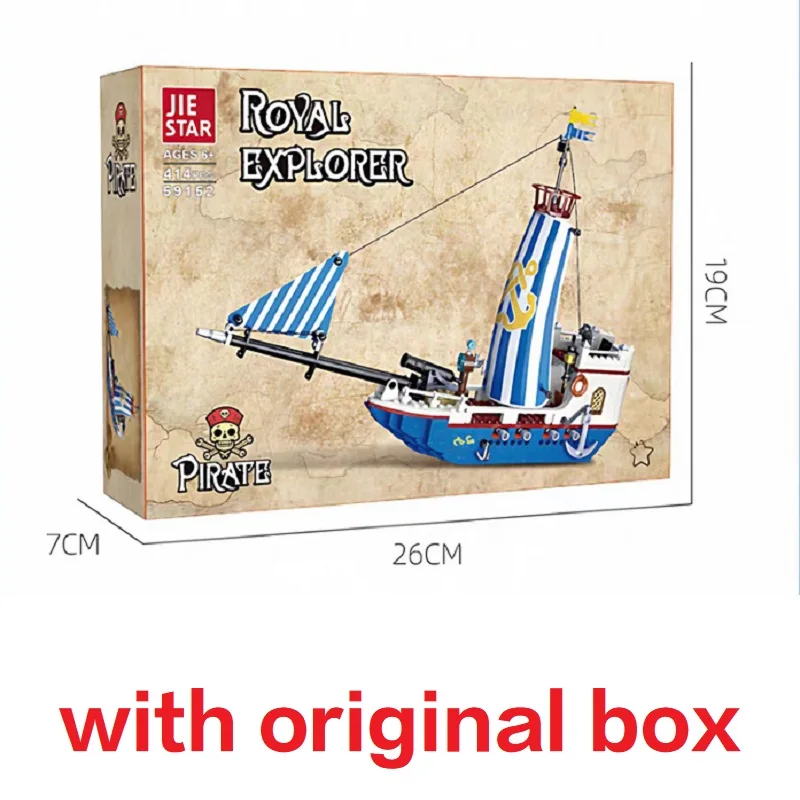 

Оригинальная коробка, 414 шт., Royal Explorer, пиратский корабль, строительные блоки, сборка кирпичей, модель, игрушки «сделай сам» для мальчиков, рождественские подарочные наборы