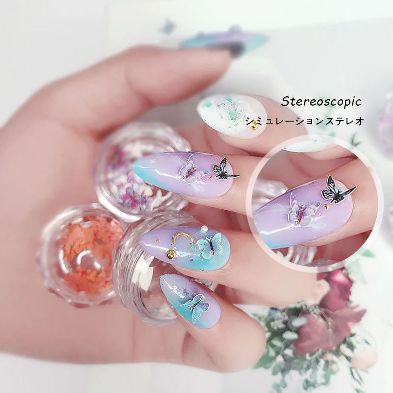 1 ~ 4 Dozen Handgemaakte Exclusieve Stijlvolle Ins Wind Mini Populaire Heetste Vlinder Trendy Houtpulp Nagels 3d Beauty In-Demand Nagels