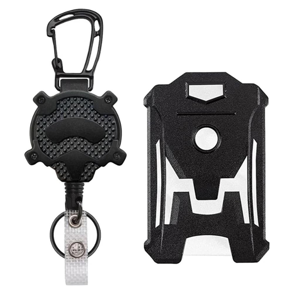 Retractable Badge Holder Vertical Card Sleeve Id School Name Protective Case Documents Holders Sleeves Office Abs