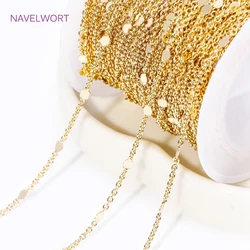 Wholesale 14k Gold Plated Round Disc Chains Brass O Shape Thin Chains For Jewellery Making, DIY Bracelet Necklace Chain Spool