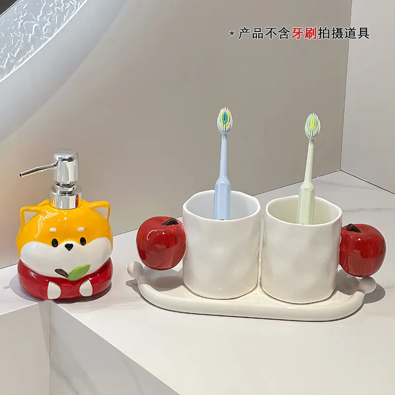 

soap dispenser Cute Chaigou Dog lotion Pottery Hand Wash Liquid Toilet Laundry Liquid Dispensing Press Bottle shampoo dispenser