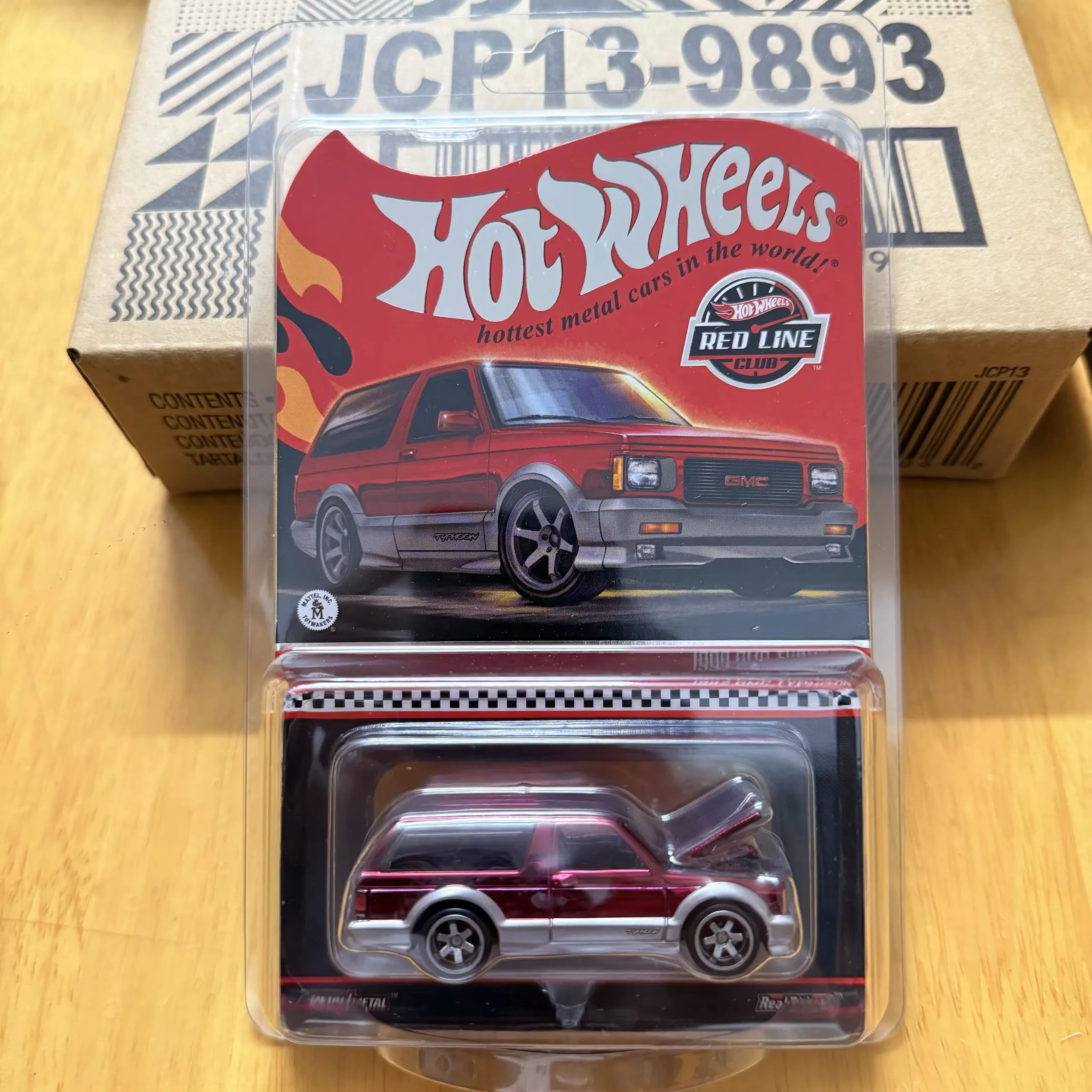 Genuine Hot Wheels Rlc Red Line Club 1 64 1992 Gmc Typhoon Red Suv Diecast Real Riders Metal Model Car For Adult Collector Gift view 2