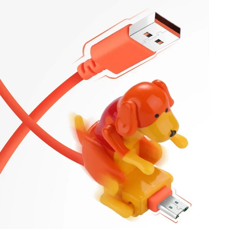 2025 Creative Cute Humping Moving Spotty Dog Toy Smartphone Cable Charger Data 1.2 M Charging Line Cell Phone Accessories