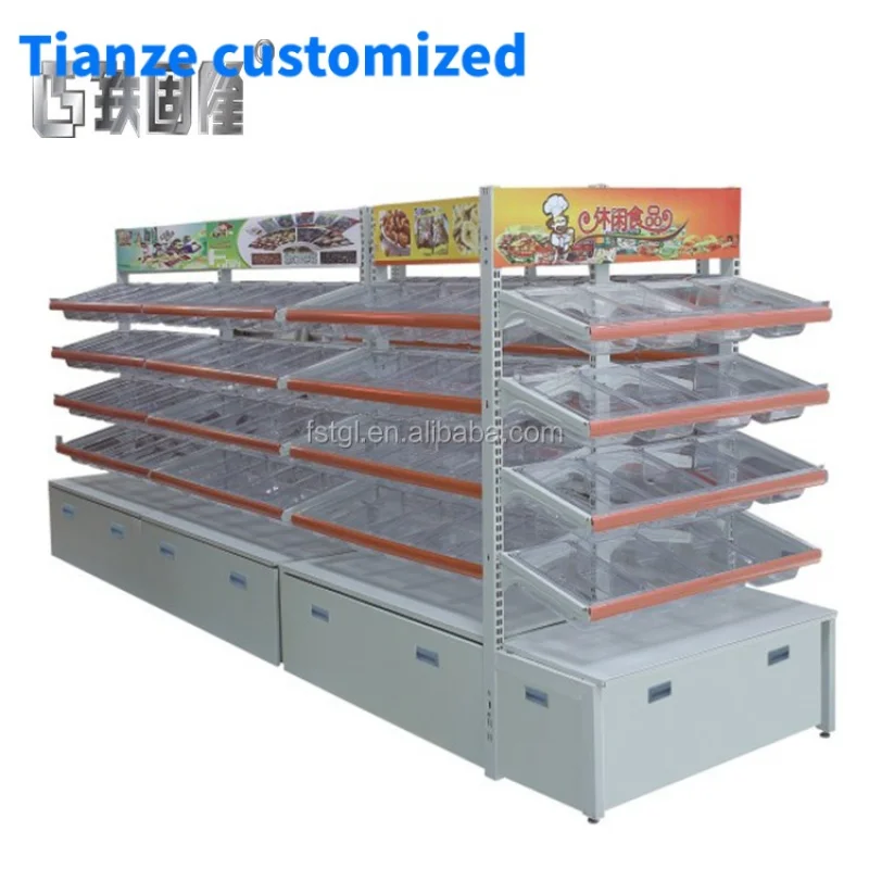 

(customized)Top suppliers customized supermarket chain snack rack