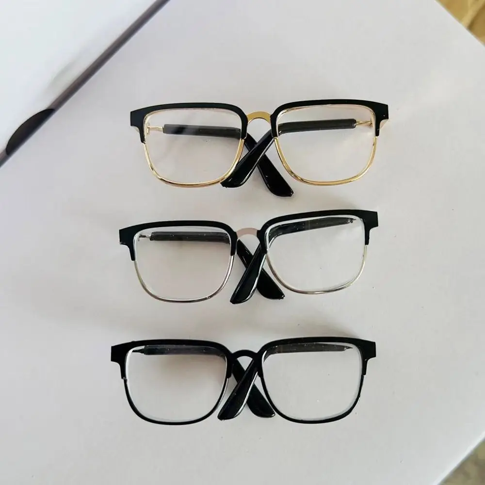 6.5cm Metal Square Frame Doll Glasses Creative Plush Doll Classic Black Eyeglasses Photo Prop Fashion Pets ﻿Doll Accessories