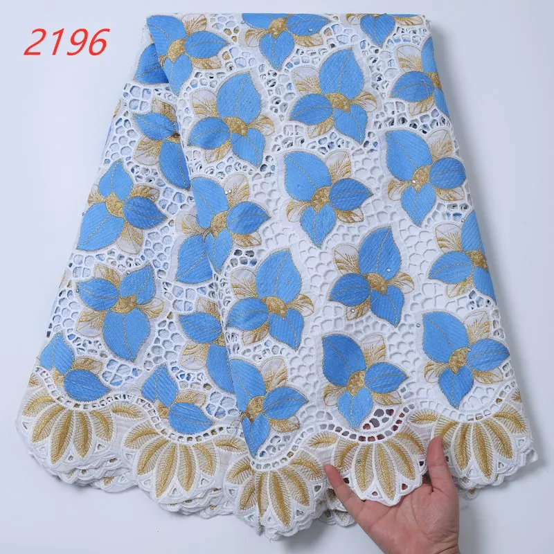 

SJD LACE Clearance Nigerian Dry Cotton Laces 2024 High Quality African Stones Cotton Lace Fabrics for Women Party Dress Sew 2196