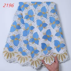 SJD LACE Clearance Nigerian Dry Cotton Laces 2024 High Quality African Stones Cotton Lace Fabrics for Women Party Dress Sew 2196
