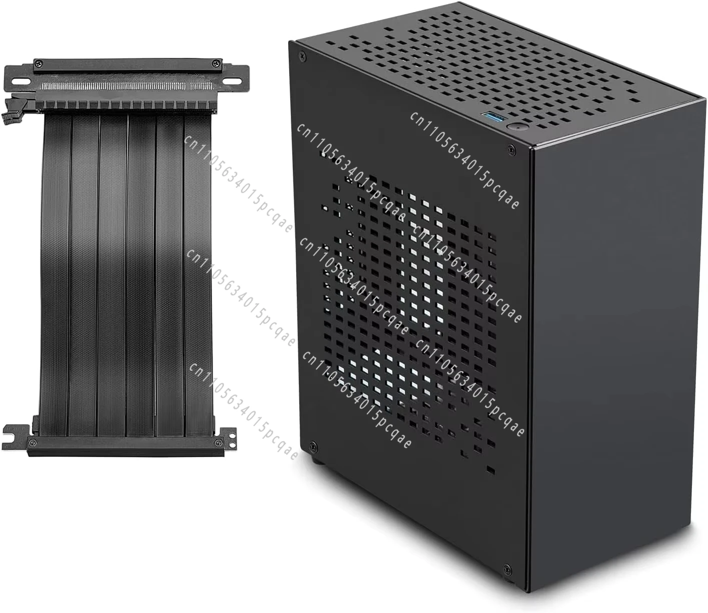 A07 MINI ITX PC Case, Alloy Mini ITX Computer Gaming Case, Support Small 1u Power Supply, with PCIE3.0 Cable Combination