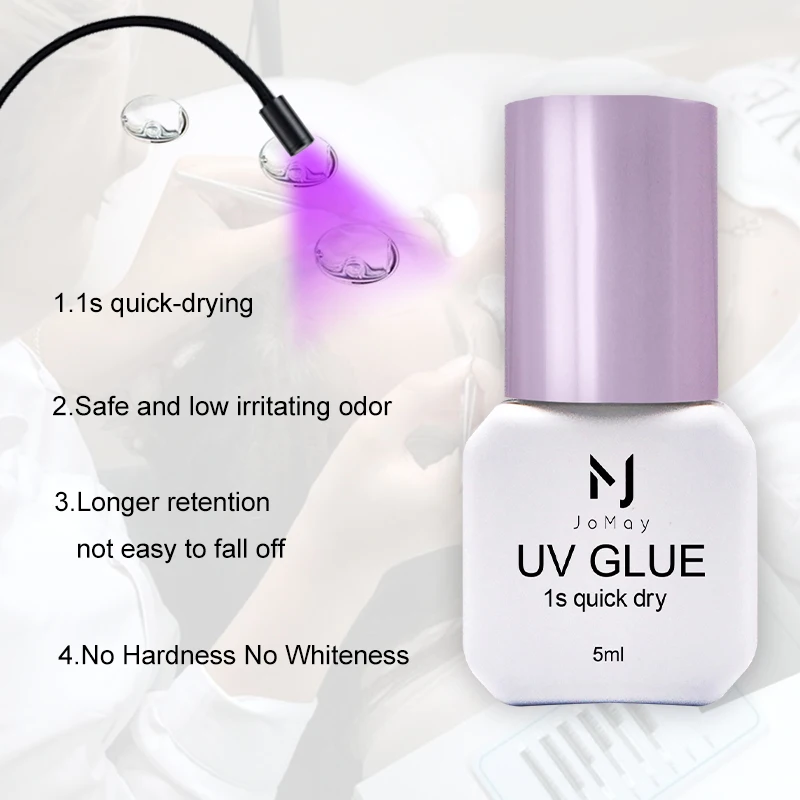 JOMAY New 5ml UV Eyelash Glue Quick Drying In 0.5S 75days Lasting Lash Glue No Nrritation Eyelash Extension Adhesive UV Glue