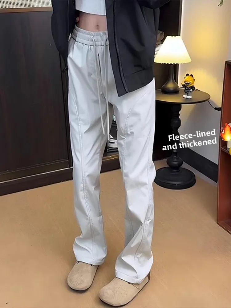 

Мужские демисезонные брюки с флисовой подкладкой, мягкие, водонепроницаемые, повседневные, в американском стиле, рабочие, прямого кроя, с диагональным разрезом