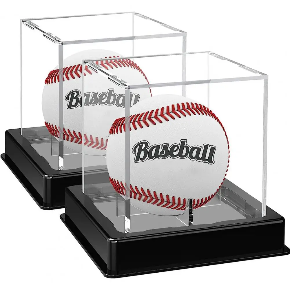 Transparent Baseball Display Case With Stable Base Dustproof UV-Resistant Multifunctional Storage Box Baseball Holder Vitrina