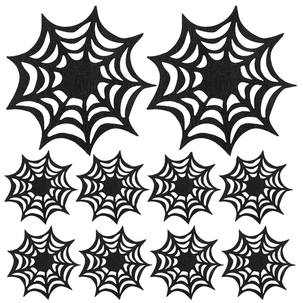 

12pcs Spider Web Coaster Felt Drink Coasters Reusable Home Kitchen Bar Decor Coffee Cup Pad Insulated Table Protection