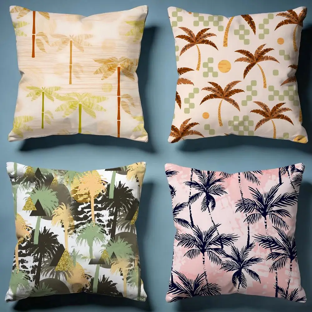 Palm tree Cushion Cover Soft Decorative Pillow Case Suitable for Bedroom Sofa Car Travel Use
