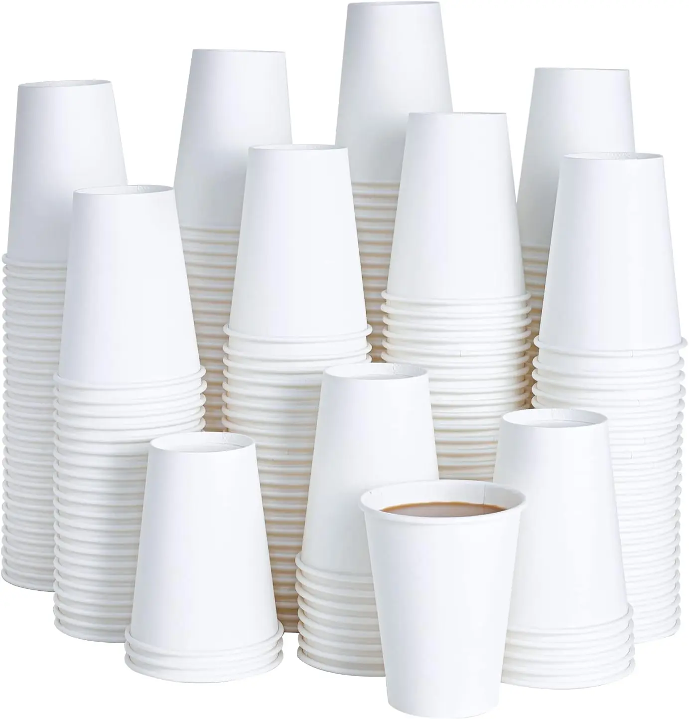 

240 Pack 12 oz Disposable Paper Coffee Cup, White Paper Hot Coffee Cups, Suitable for Party, Picnic, Travel, and Events