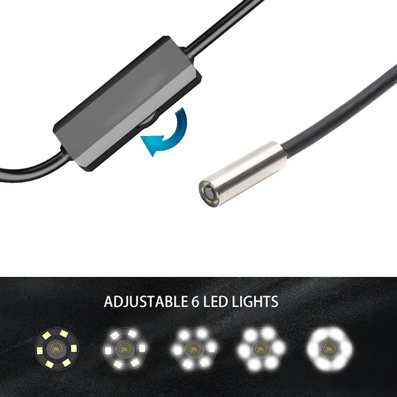 720p 4.9mm FOV100° Industrial Endoscope, IP67 Waterproof,  USB 3-in-1 Endoscope Camera, Compatible with Android and Windows