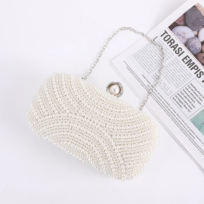 Wholesale New Fashion High Quality Evening Bag Designer Beaded Wedding Pearl Hand Bags Women Money Clutch Evening Bags