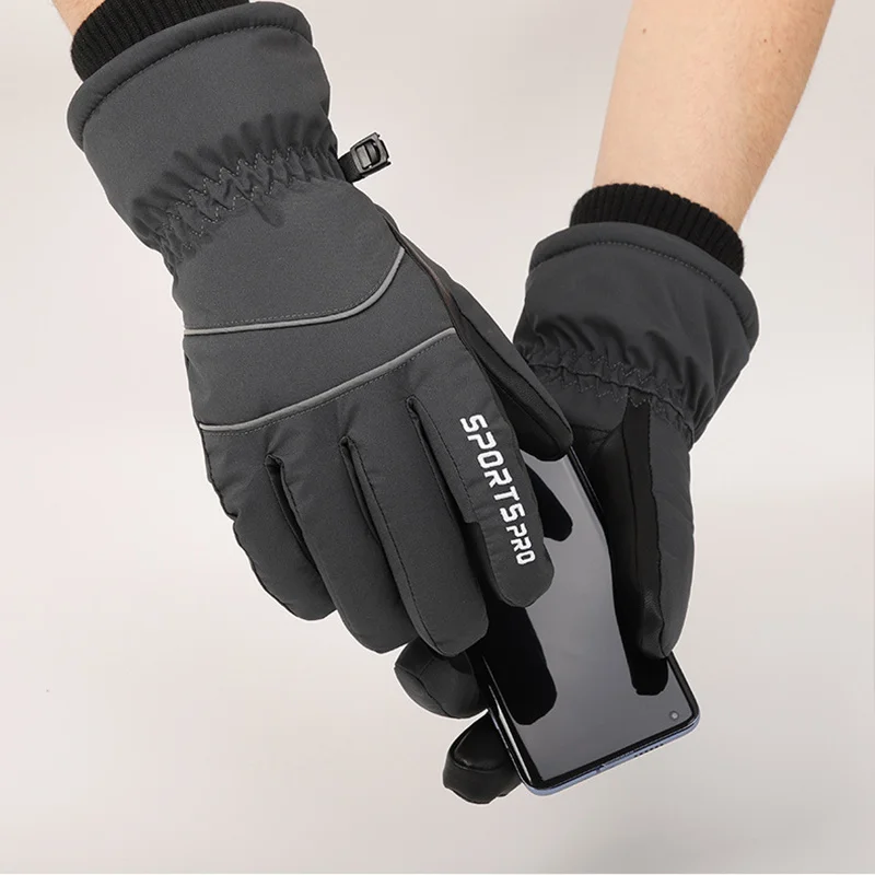 Men's Ski Gloves Are Cold-Proof, Outdoor, Velvet and Thickened, Windproof, Touch-Screen Motorcycle Winter Riding Warm Gloves