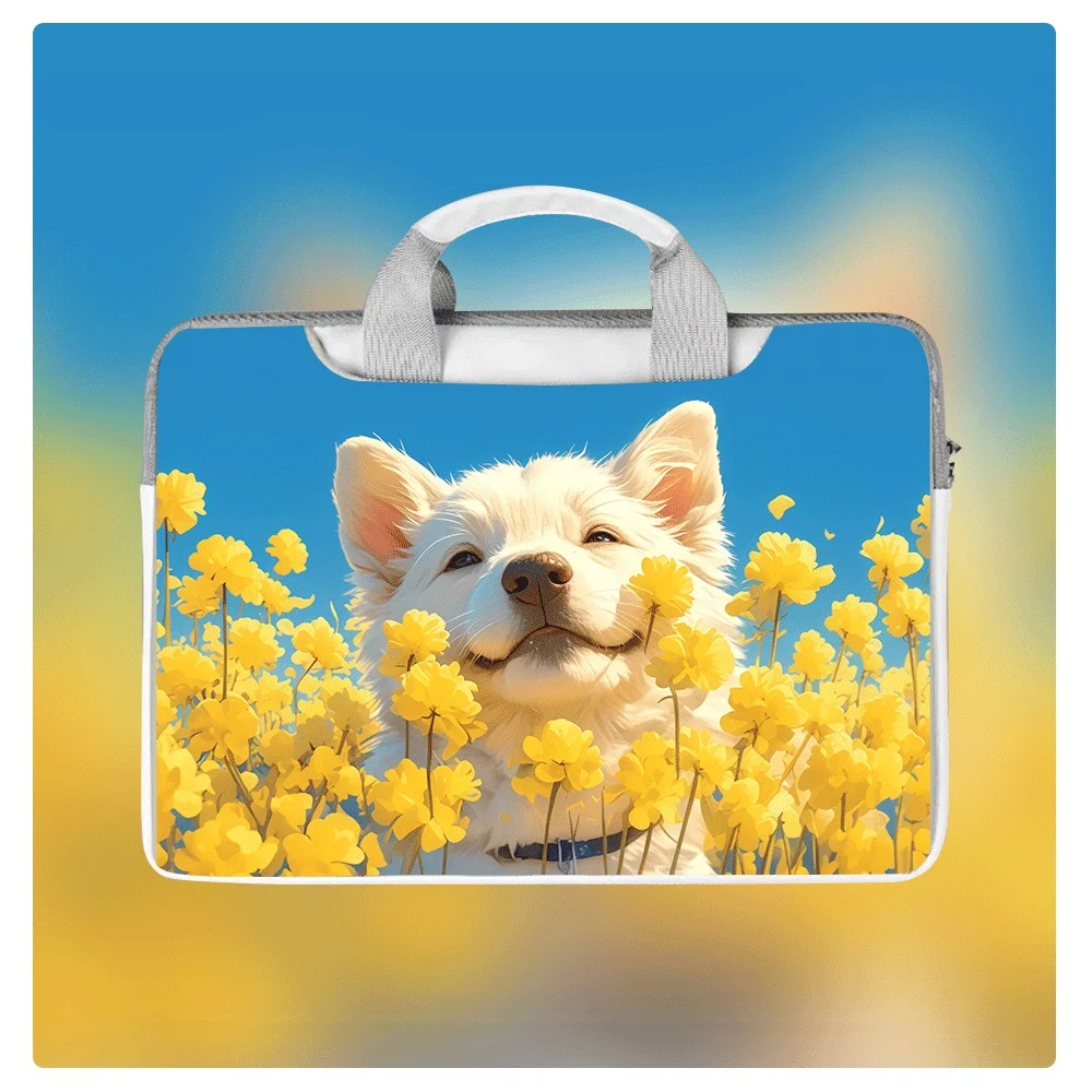 

Сумка для ноутбука 10-16 дюймов, цветная сумка для ноутбука с принтом в виде мультяшной собаки, портфель, подходит для компьютера, планшета, защитный чехол, подарок