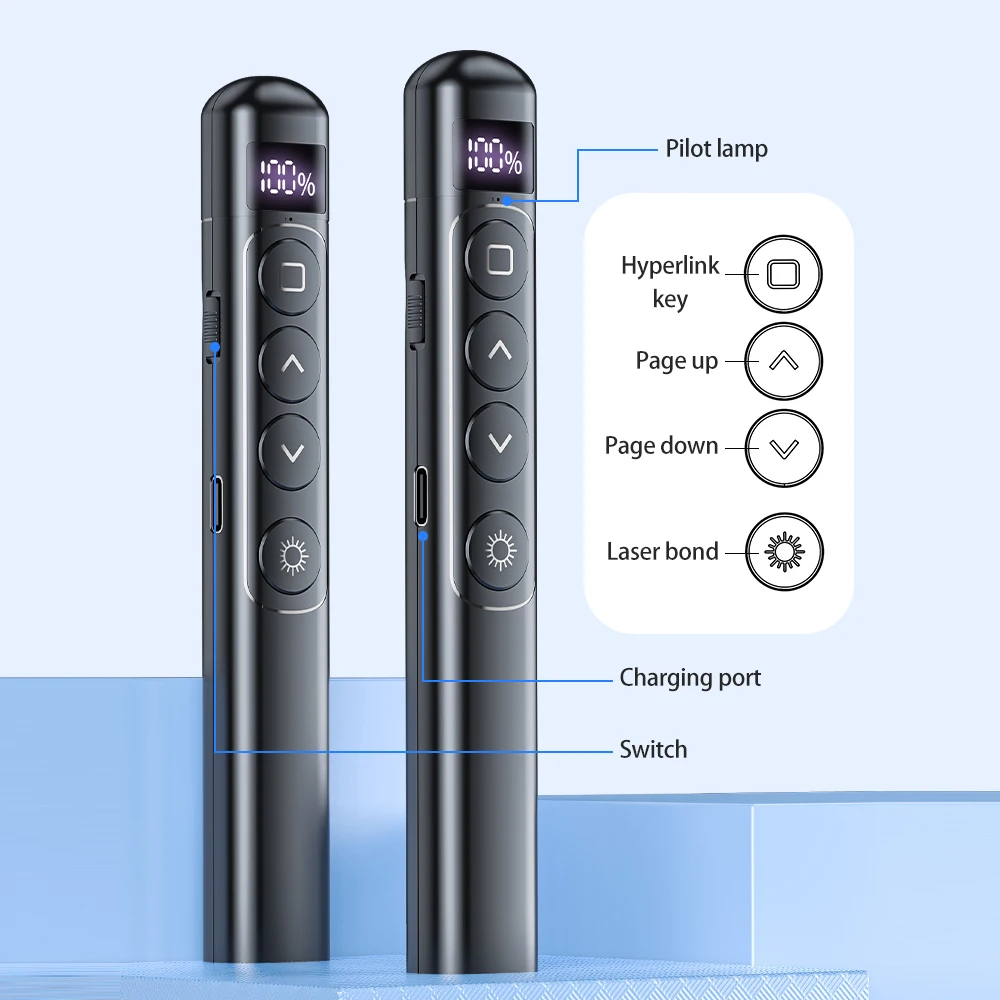 Laser Presentation Pointer 2.4G Wireless Demonstration Remote Control Page-turning pen for PowerPoint PPT for Lectures Meetings