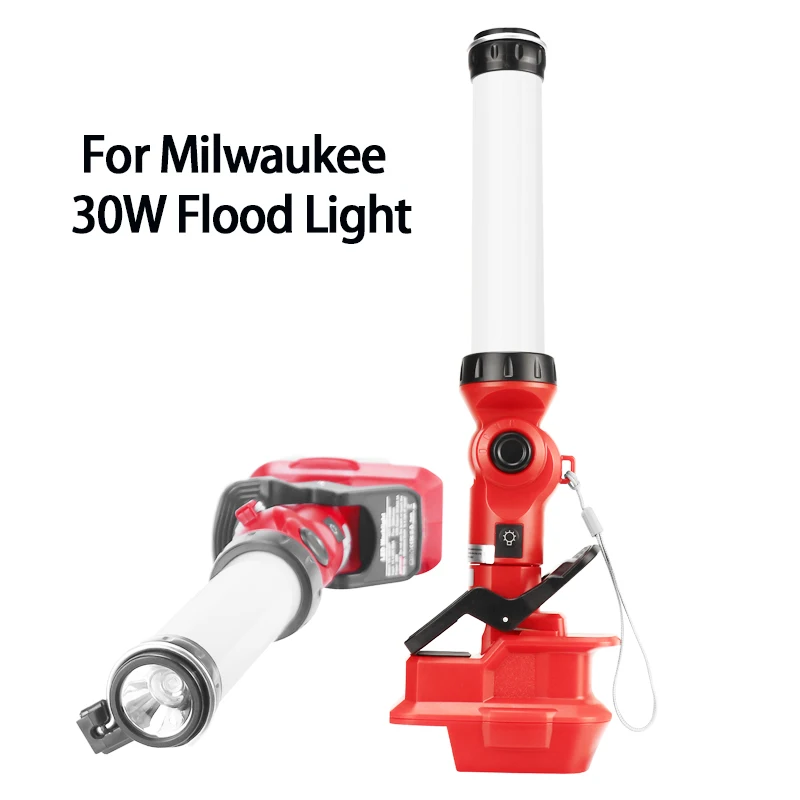 2400lm LED światło robocze Clip on Light kompatybilne z baterią litową Milwaukee i m18 30W światło halogenowe