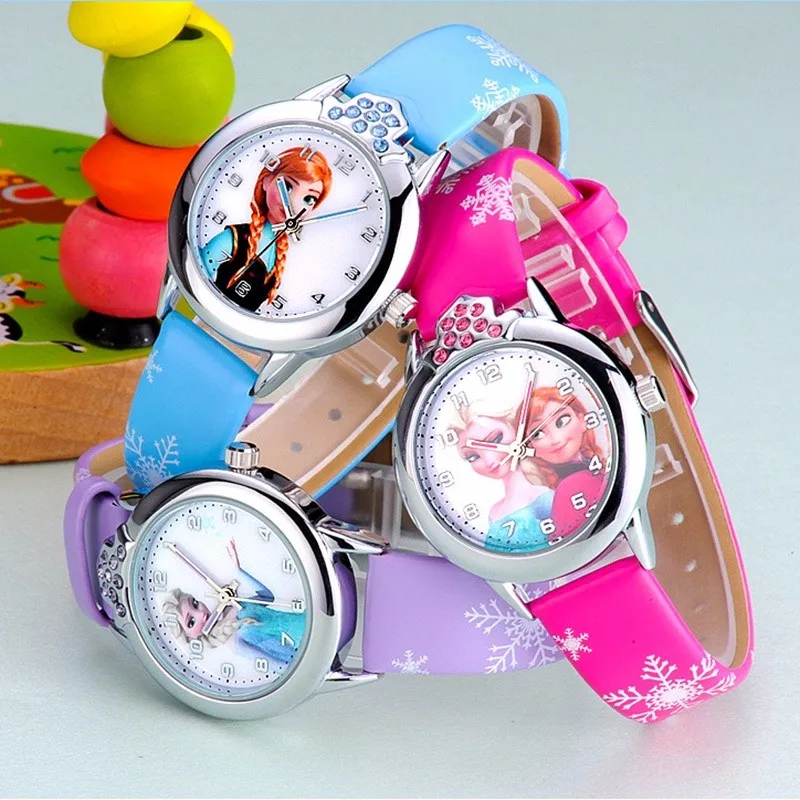 Jam tangan anak-anak, jam tangan Disney untuk anak-anak, arloji kuarsa kartun, putri, Elsa Anna, anak perempuan, kartun, jam tangan baru, mahasiswa, warna-warni