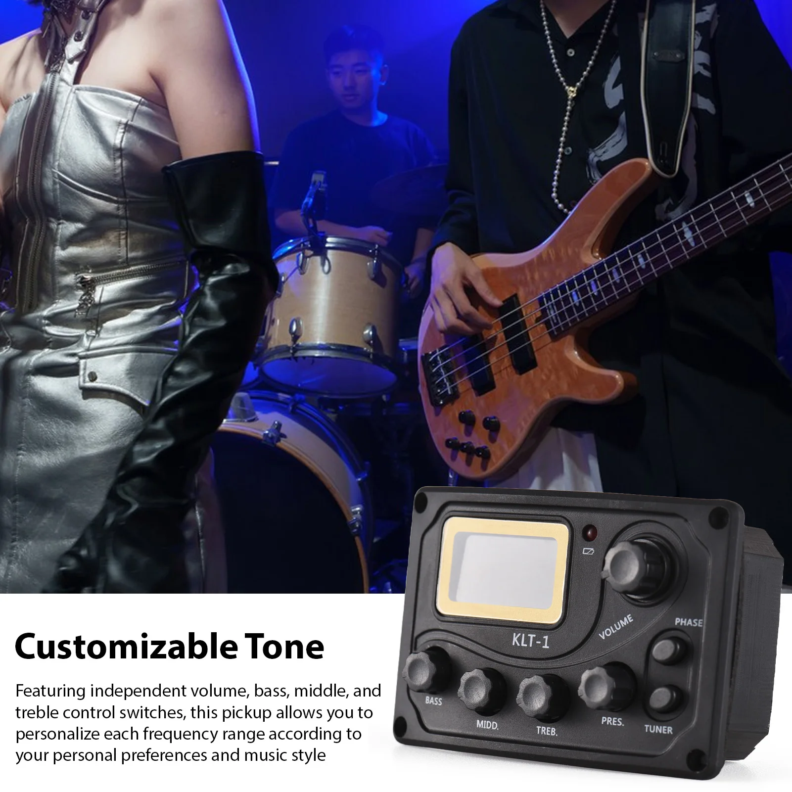 

Звукосниматель для акустической гитары, народный звукосниматель для классической гитары, эквалайзер VOLUME/Pres/Tuner/Phase для деревянных аксессуаров для гитарных инструментов