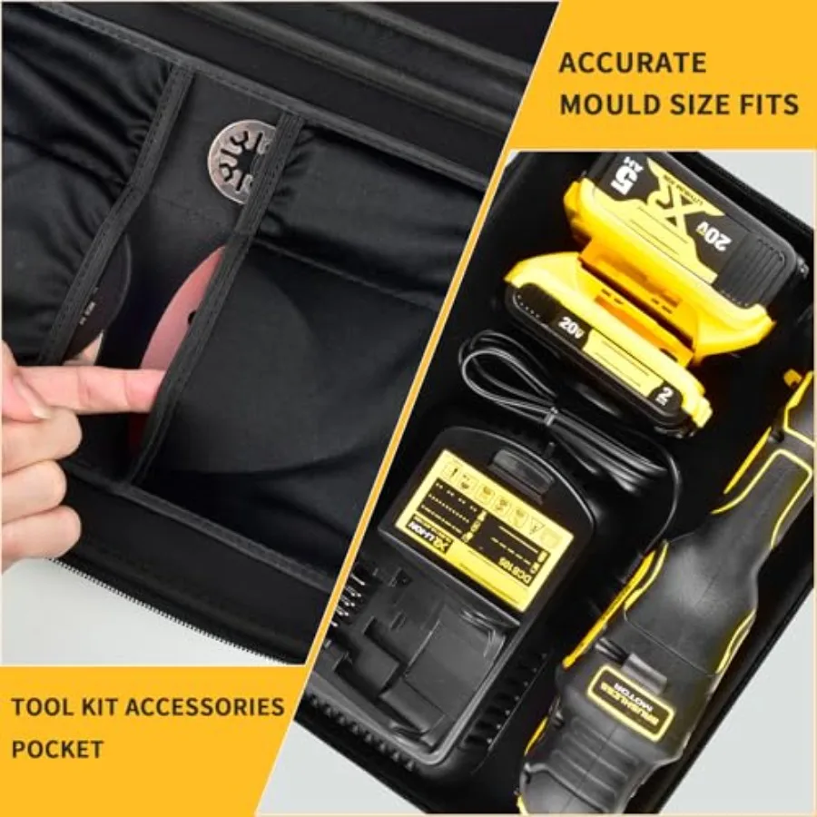 Large Carrying Storage Box Compatible with DEWALT 20V MAX XR Oscillating MultiTool DCS354B DCS356B for Battery Charger Blades S