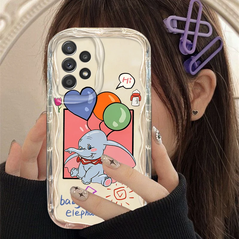 Dumbo Disney Cute Cartoon For Samsung Galaxy S24 S23 S21 S21 S20 Ultra Plus FE Soft Transparent Wave Oil Phone Case