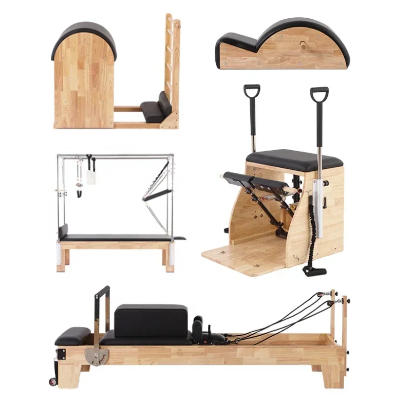 Deren Pilates EquipmentYoga Pilates 5 Piece Set Pilates Studio Equipment Gym Fitness Wooden Reformer Machine