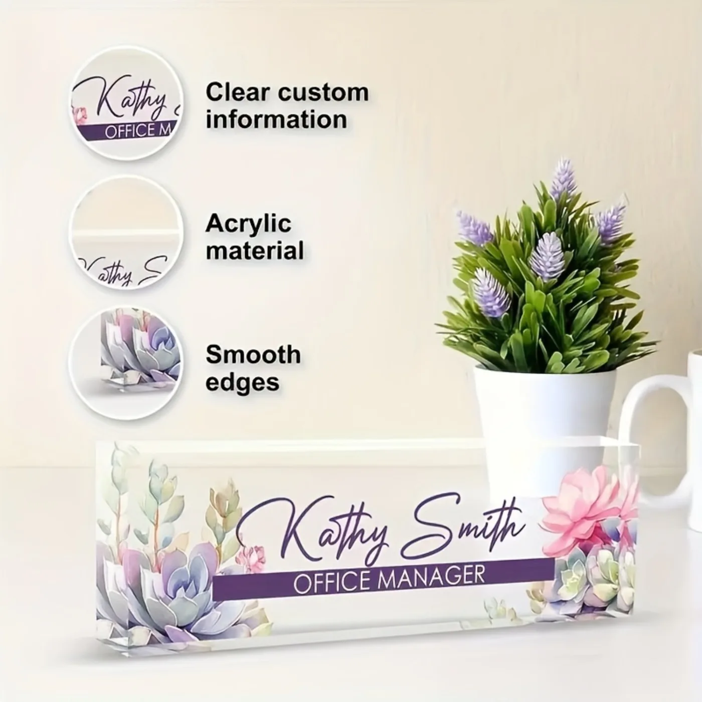 Plaque de nom de bureau en acr - Desk Name Plate avis et prix
