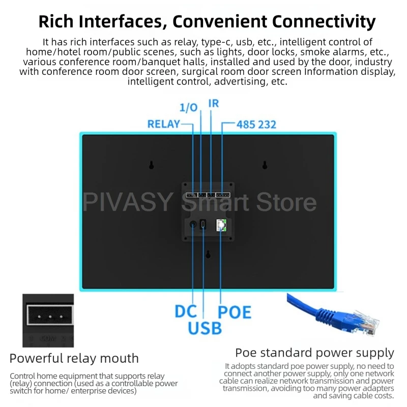 Touch Screen 10.1 Inch Wireless Casting Wall-mountable Smart TV Interactive Monitor Narrow multifunctional For Intelligent Home