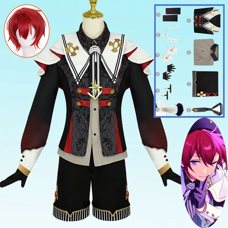 

Suou Tsukasa Косплей Аниме Ансамбль Звезд Костюм Рыцарь Fallen Angels Suou Tsukasa Униформа Шляпа Парик Костюмы Праздничный Наряд для Женщин