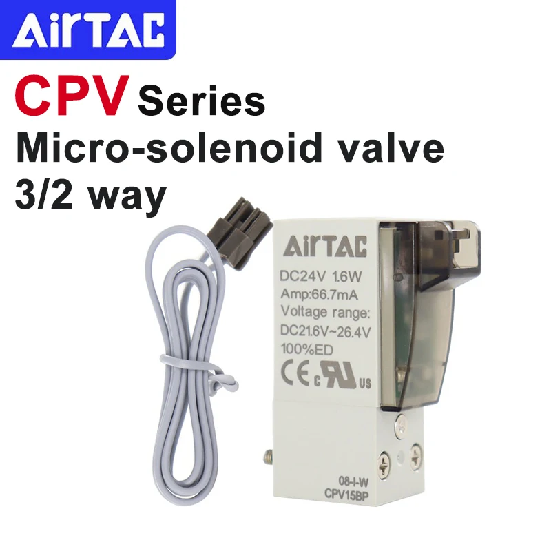AirTAC CPV10 /15 Micro Solenoid Valve 3/2 Way Pneumatic Control Valve DC12V DC24V AC110V AC220V Direct Acting