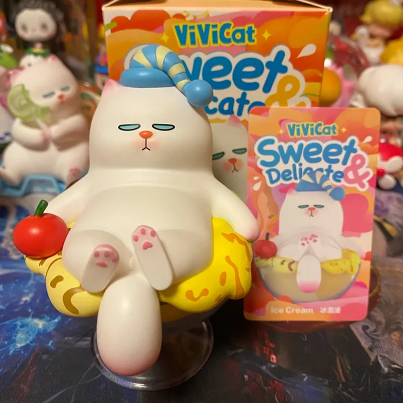 

POP MART Vivicat Gourmet Series Blind Box Toys Kawaii Anime Action Figure Desktop Decoration Surprise Mystery Box Blind Bag Toy