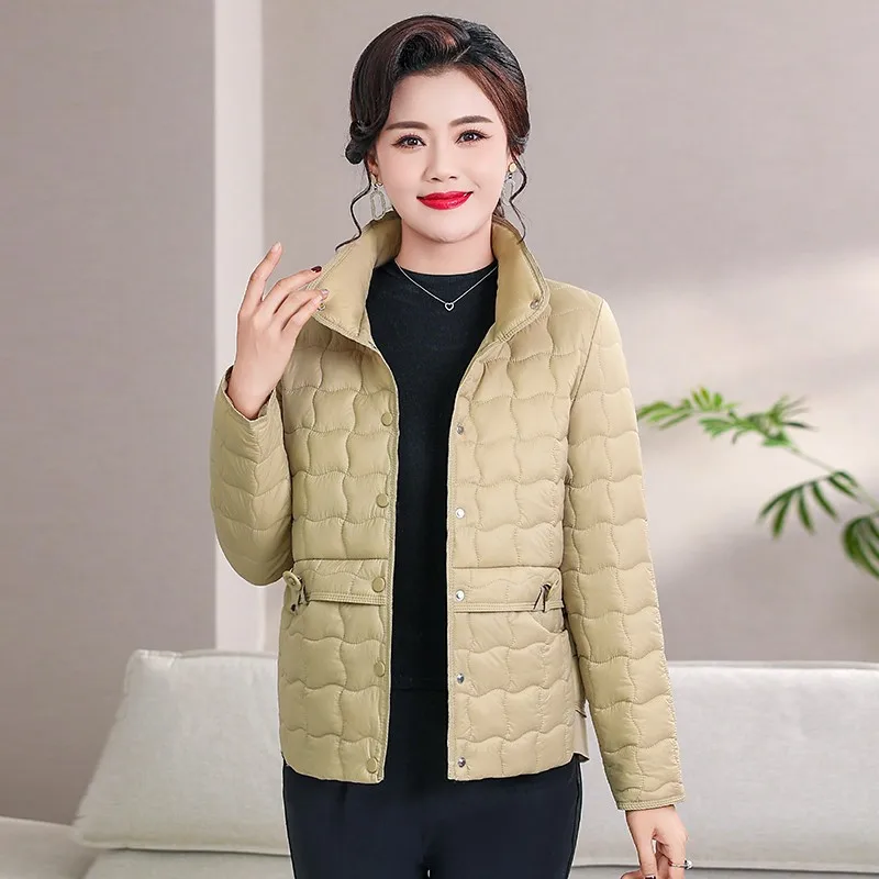 

Winter Cotton Jacket Women Down Jacket Stand Up Collar Loose Slim Fashionable Female Stylish Warm External Wear Top