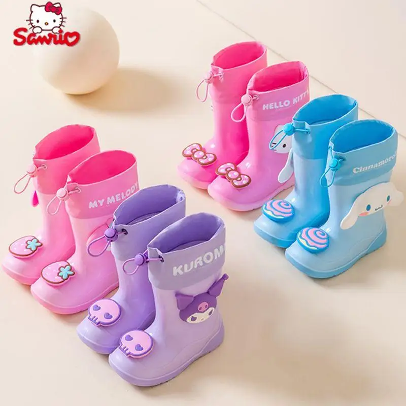 

Sanrio Hello Kitty Fashion Cartoon Rain Boots New Style Children Anti Slip Water Shoes Girl Light Weight Waterproof Rain Shoes