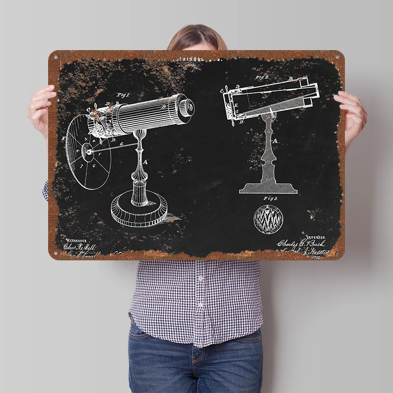 Kaleidoscopes Patent Printed Poster Customized Wall Art Retro Vintage Metal Tin Signs for Home Room Ornaments Coffee Bar Decor