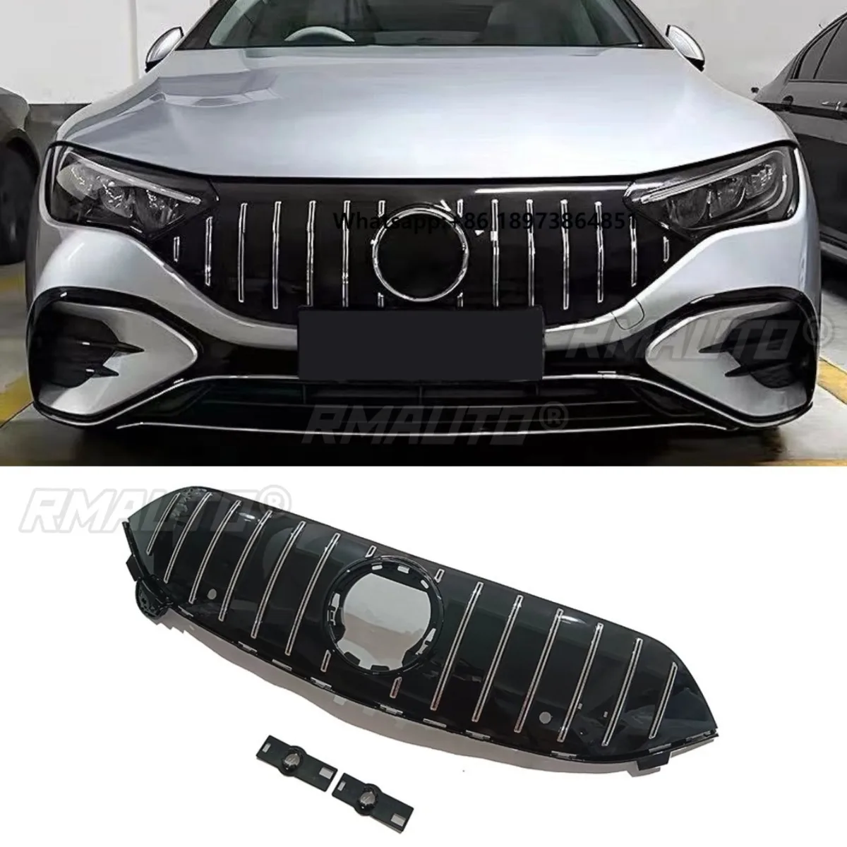 

Car Bumper Grill Decorative Strips Racing Grille Body Kit Front Bumper Grill For Mercedes Benz EQS W297 GT 2020+ Exterior Part