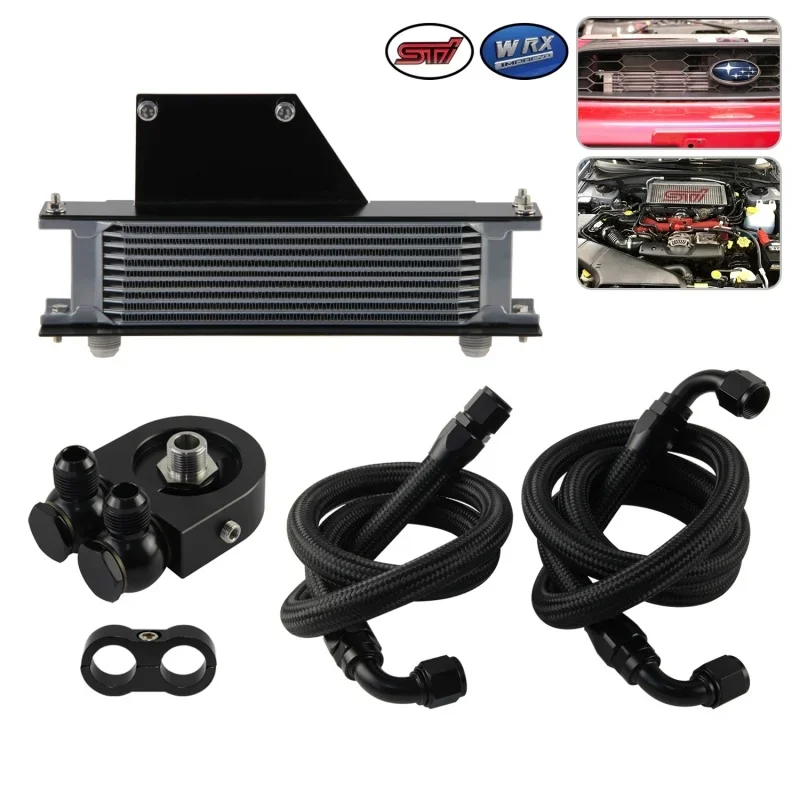 

Silver/Black 10 Row AN10 Oil Cooler Kit For 2001-2005 Subaru Impreza WRX STi 2.0L 2.5L