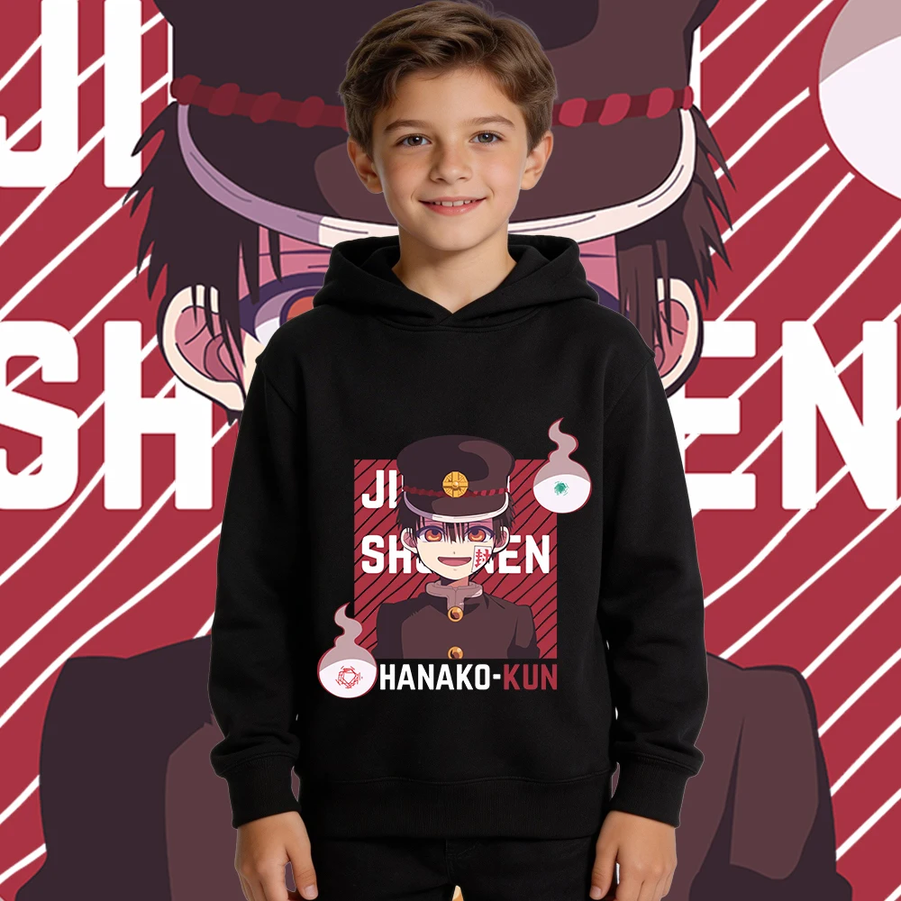 Sudadera con capucha con estampado de anime Hanako Kun para niños y niñas, jersey informal con forro polar cálido para otoño e invierno