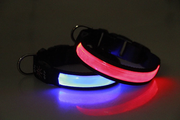 Pinkycolor USB Lade LED Hund Kragen Leucht Licht Nacht Sicherheit Reflektierende Leder Glühenden Kragen Für Hunde Haustiere Wiederaufladbare – Detail 17