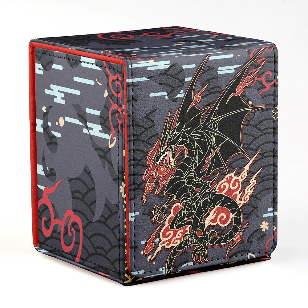 TCG Deck Box 100+ PU Windowed Single Deck PTCG DCG Tabletop Gametrading Cards Storage Box Free 35tp Shell Deck 2 Spacers  2 Dice
