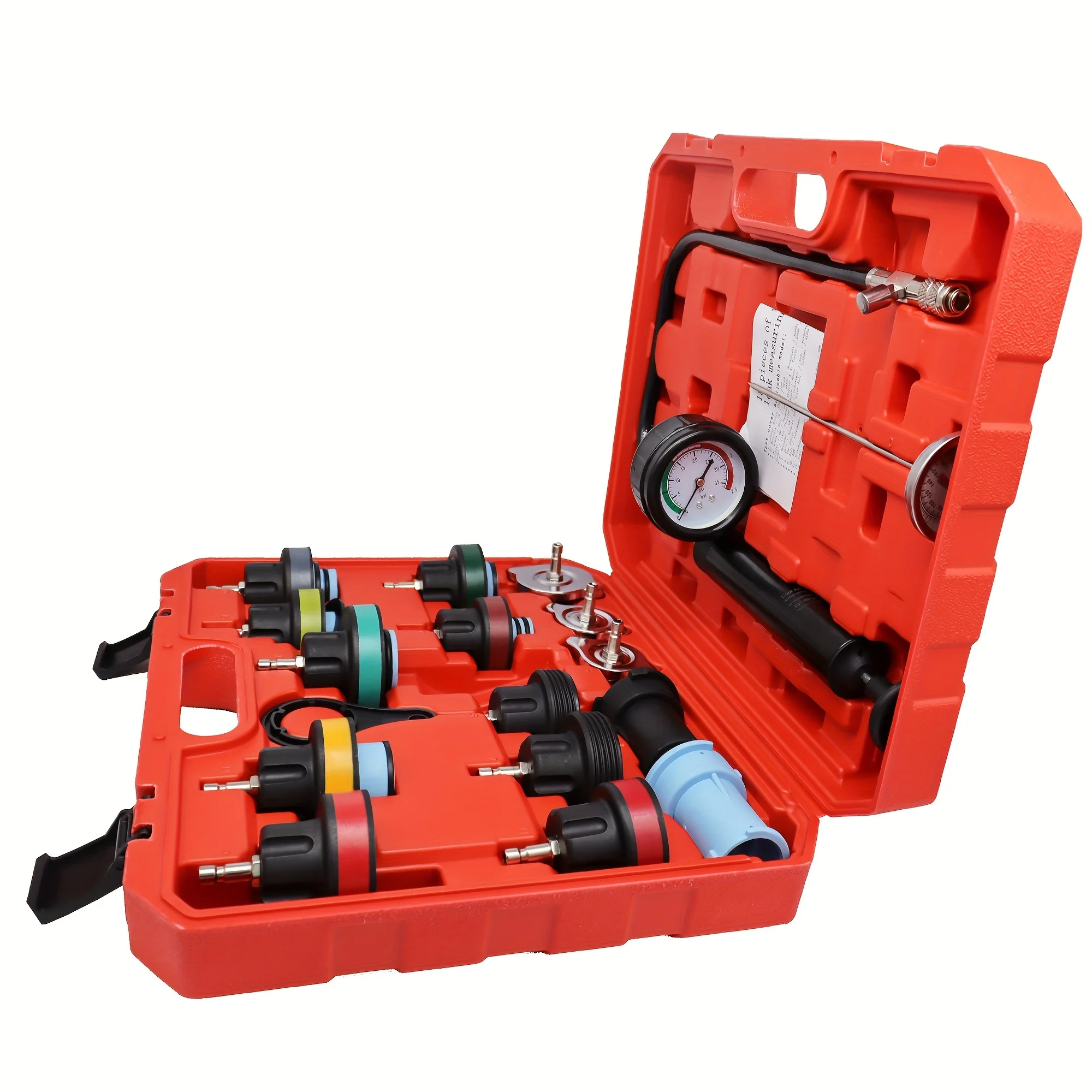 Immagine 6: Kit tester pressione liquido di raffreddamento da 18 pezzi recentemente aggiornato; Tester di pressione per radiatore; Kit tester pressione sistema di raffreddamento
